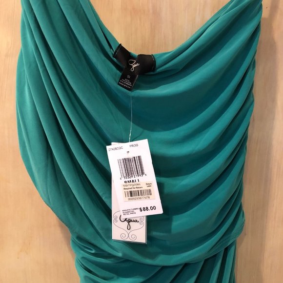 AQUA Strapless Sexy Green Slinky Dress Small - Picture 3 of 3